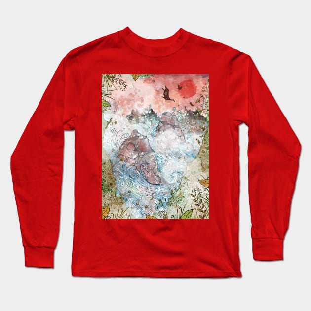 West Coast Waters Long Sleeve T-Shirt by TaylorRoseMakesArt